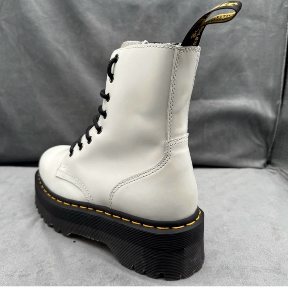Dr. Martens Jadon Platform Boots Women’s US 8 White Smooth Leather Side Zip - Picture 6 of 11